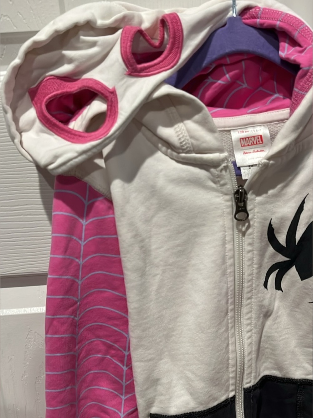 Hanna Andersen Marvel Kids White & Pink Ghost Spider Hoodie